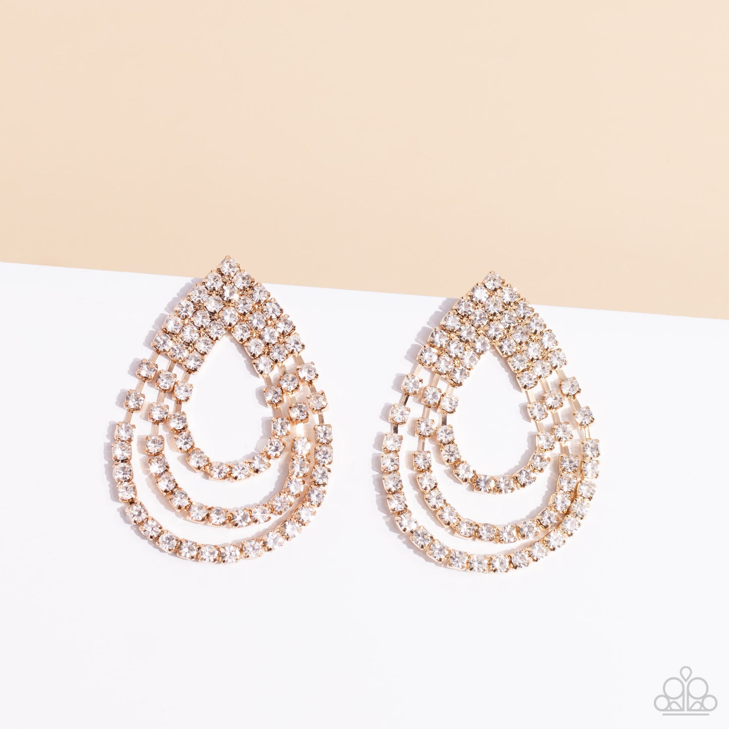 Paparazzi Take a POWER Stance - Gold Earrings -Paparazzi Jewelry Images