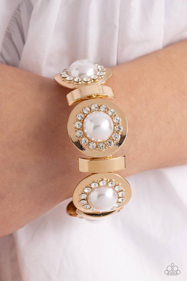 Summer Serenade - Gold Bracelet - White | Paparazzi Accessories