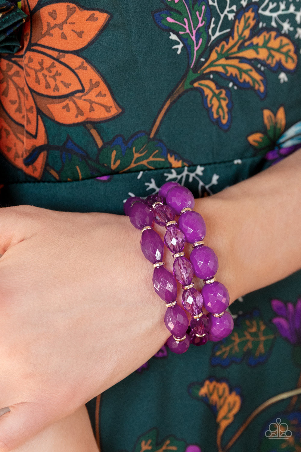2 Piece Set: Tropical Hideaway Purple Necklace & High Tide Hammock Purple Bracelet