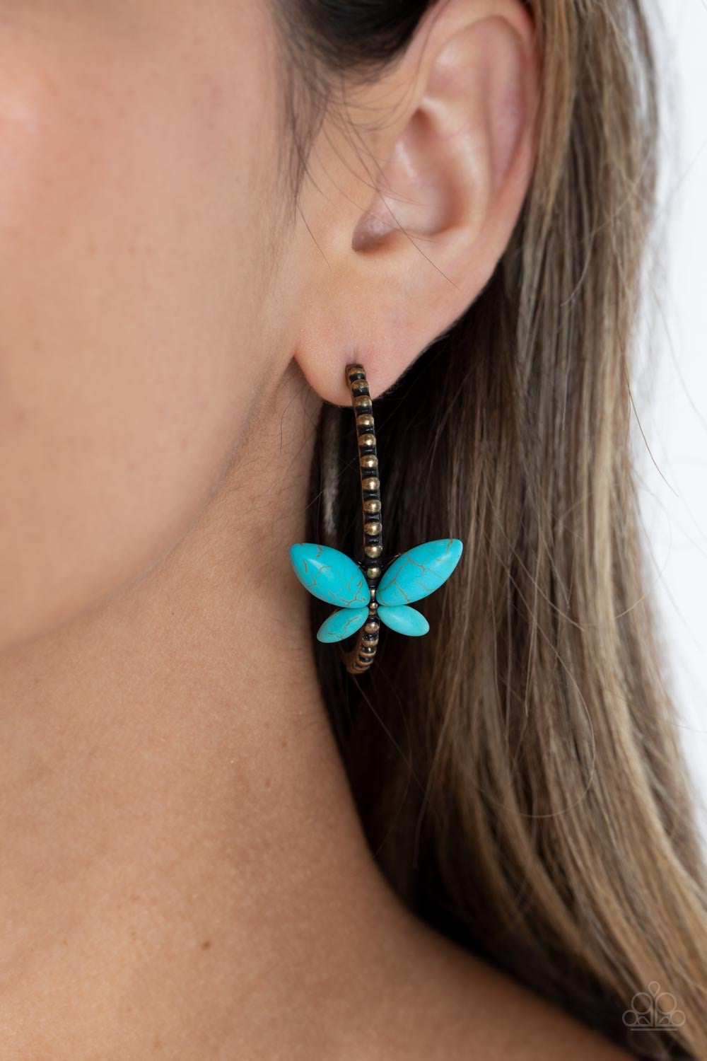 Paparazzi Bohemian Butterfly - Brass Earrings -Paparazzi Jewelry Images