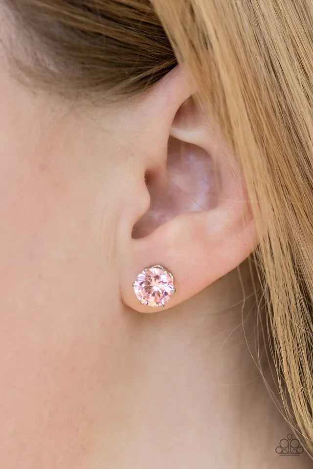 Greatest Treasure - Pink Earring Earrings | Paparazzi Accessories