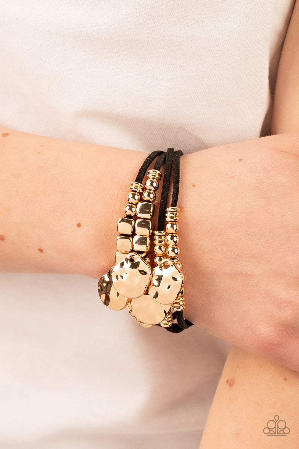 Token Trek - Gold Bracelet - Black | Paparazzi Accessories