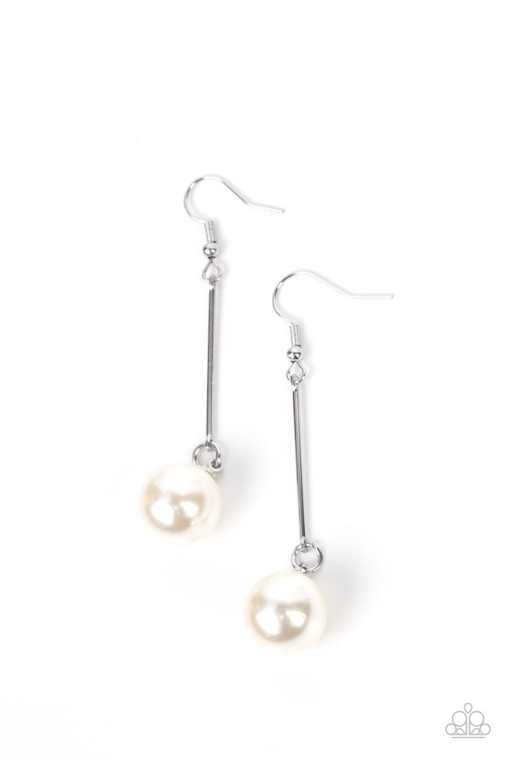 Pearl Redux - White Earrings - Dangle Pearl Earrings Paparazzi Jewelry Images