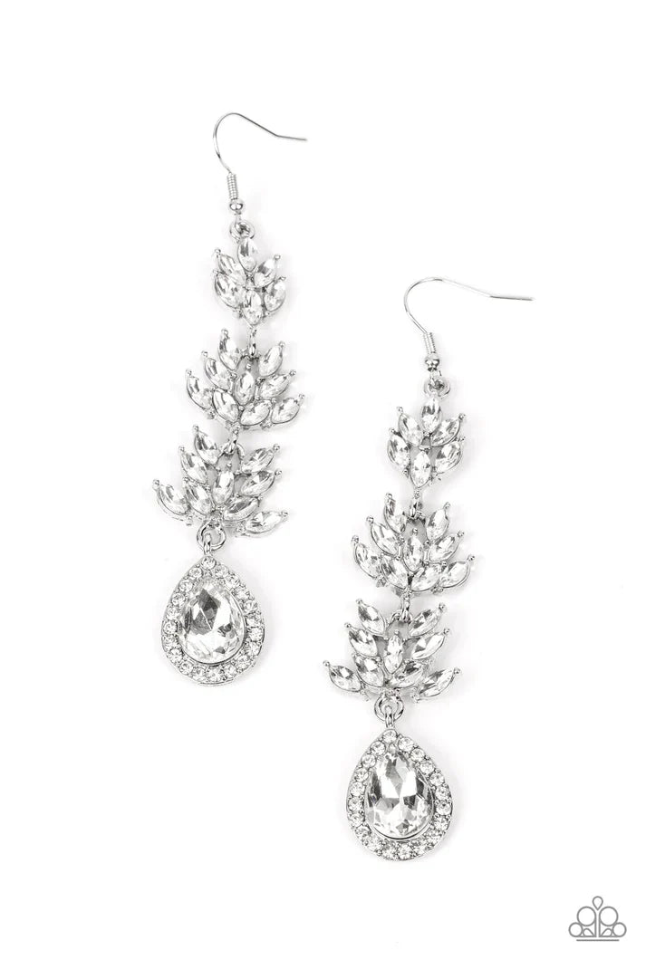 Water Lily Whimsy - White Earrings | Paparazzi Accessories