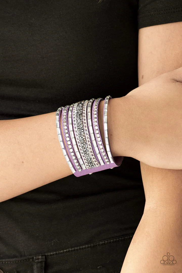 Rhinestone Rumble - Purple Bracelet | Paparazzi Accessories