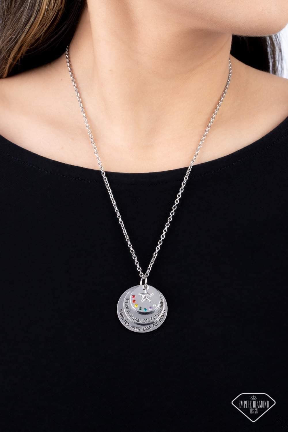 Always Looking Up - Empire Diamond Exclusive Silver Necklace Set | Paparazzi Accessories