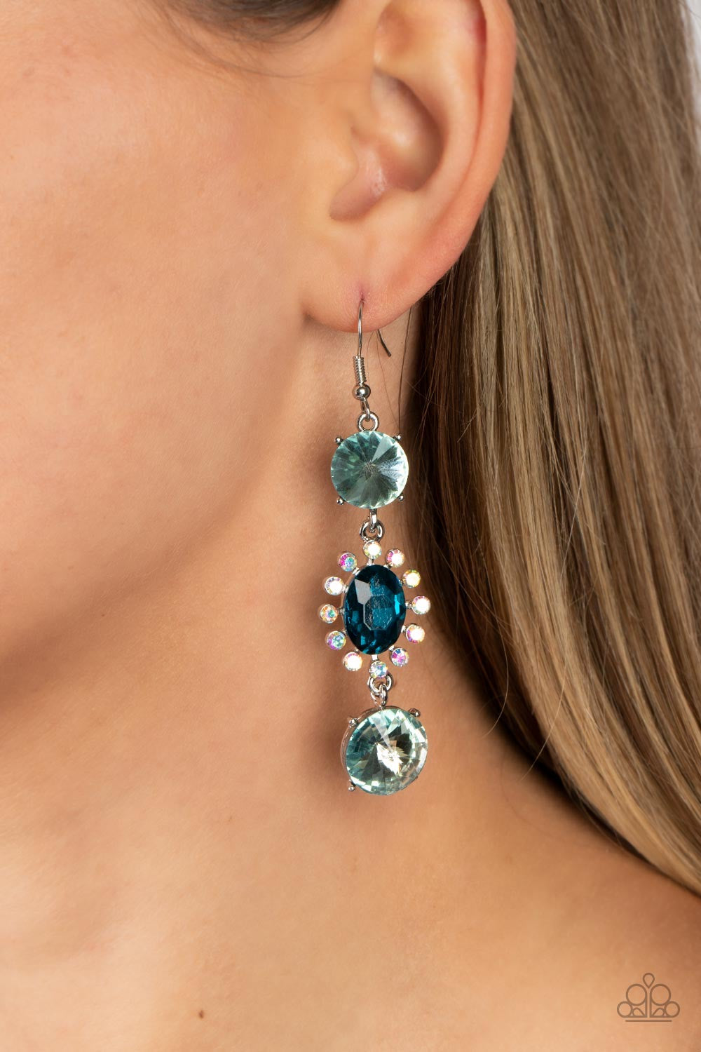 Magical Melodrama - Blue Earrings - White | Paparazzi Accessories