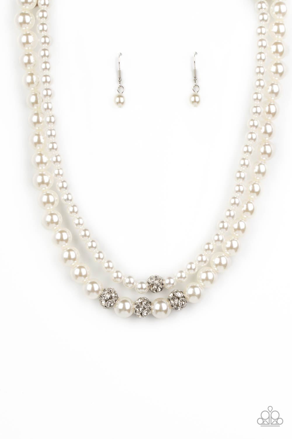 Paparazzi Brilliant Ballerina - White Necklace -Paparazzi Jewelry Images