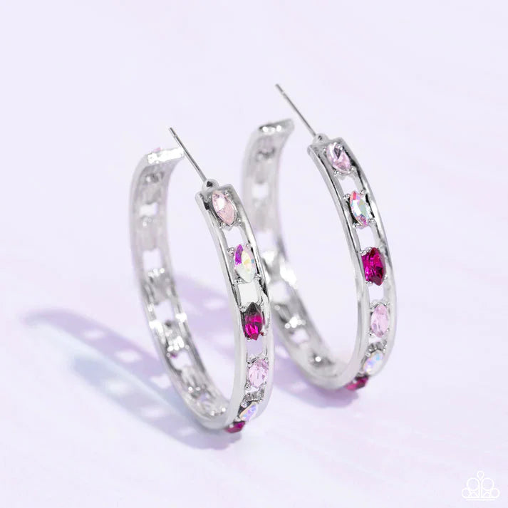 The Gem Fairy - Pink Earrings Life of the Party | Paparazzi Accessories
