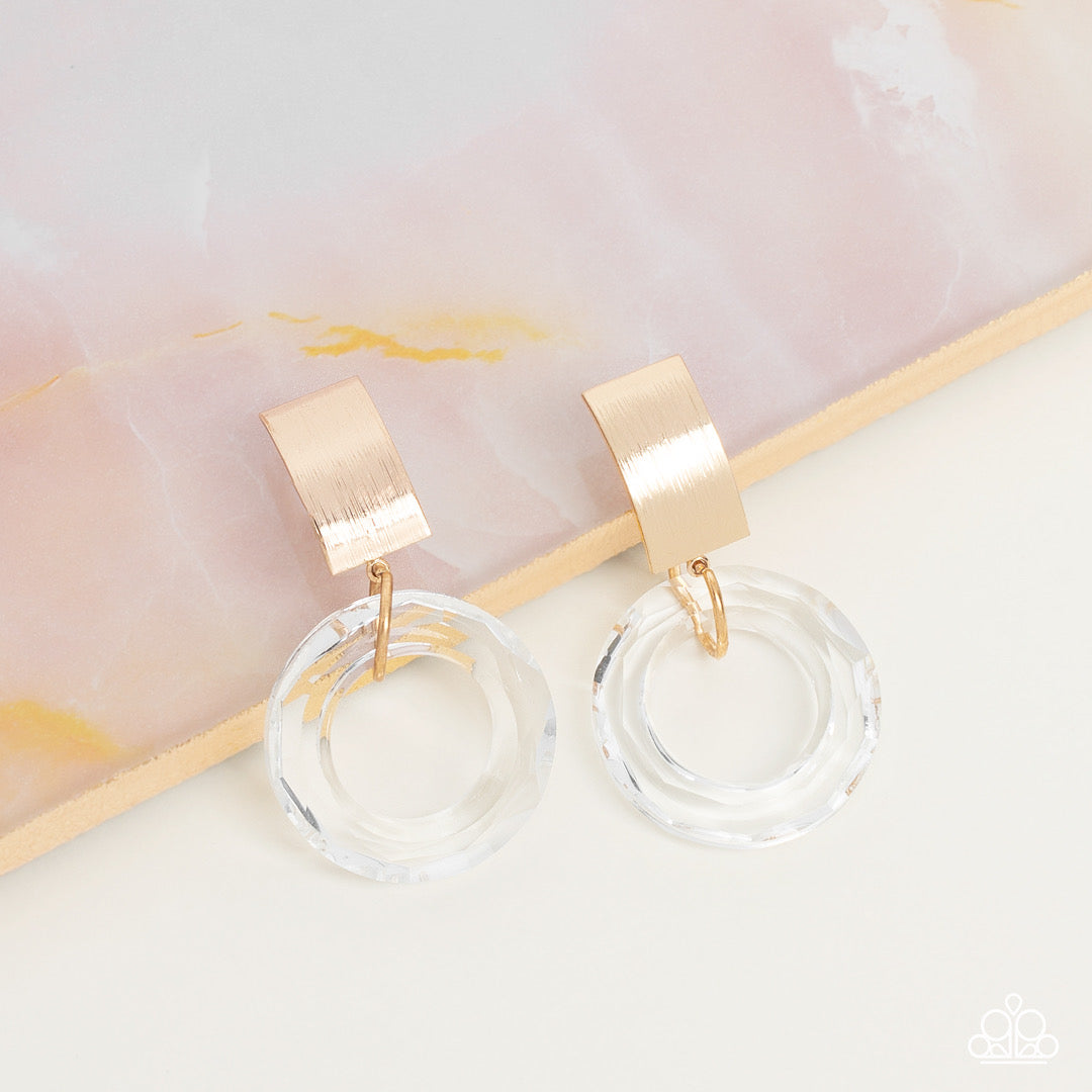 Clear Out! - Gold Clip On Earrings | Paparazzi Accessories