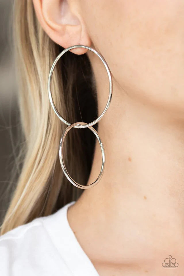 Paparazzi City Simplicity - Silver Hoop Earrings - Pusher P