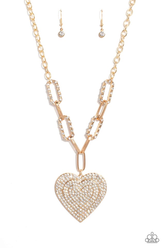 Roadside Romance - Gold Necklace - April 2023 Life of the Party Exclusive | Paparazzi Accessories
