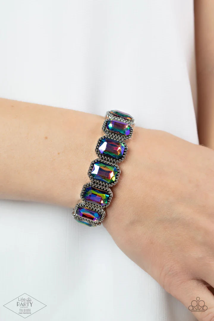 Studded Smolder - Multi Blue Oil Spill Bracelet - Life of the Party Pink Diamond - Black | Paparazzi Accessories