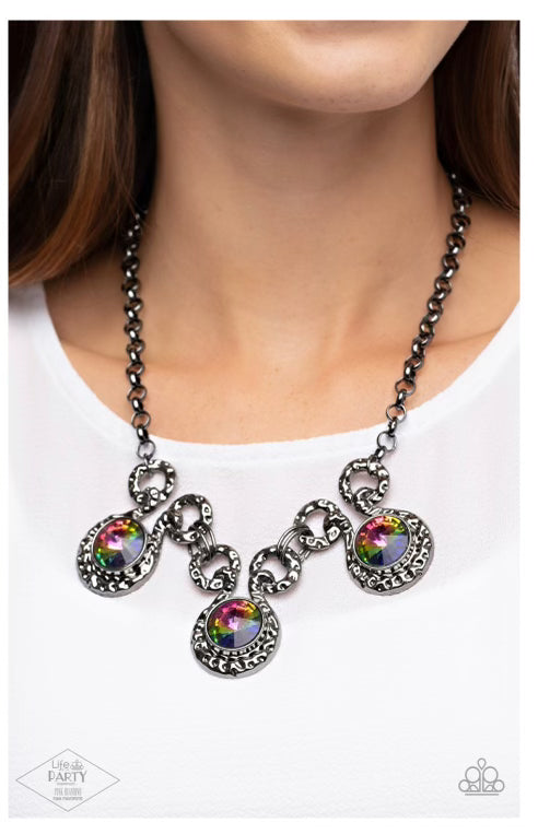 Paparazzi Hypnotized - Multi Necklace - Pink Diamond Life of The Party Exclusive