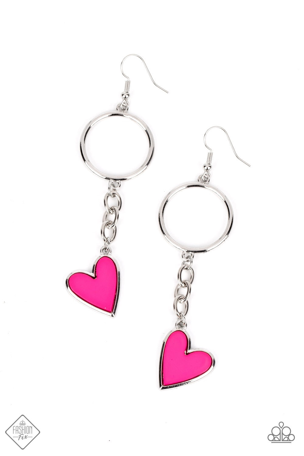 Paparazzi September 2022 Fashion Fix: Don’t Miss a HEARTBEAT - Pink Earring