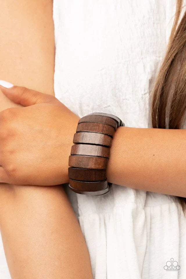 Paparazzi Boardwalk Bonanza - Brown Bracelet Paparazzi Jewelry Images