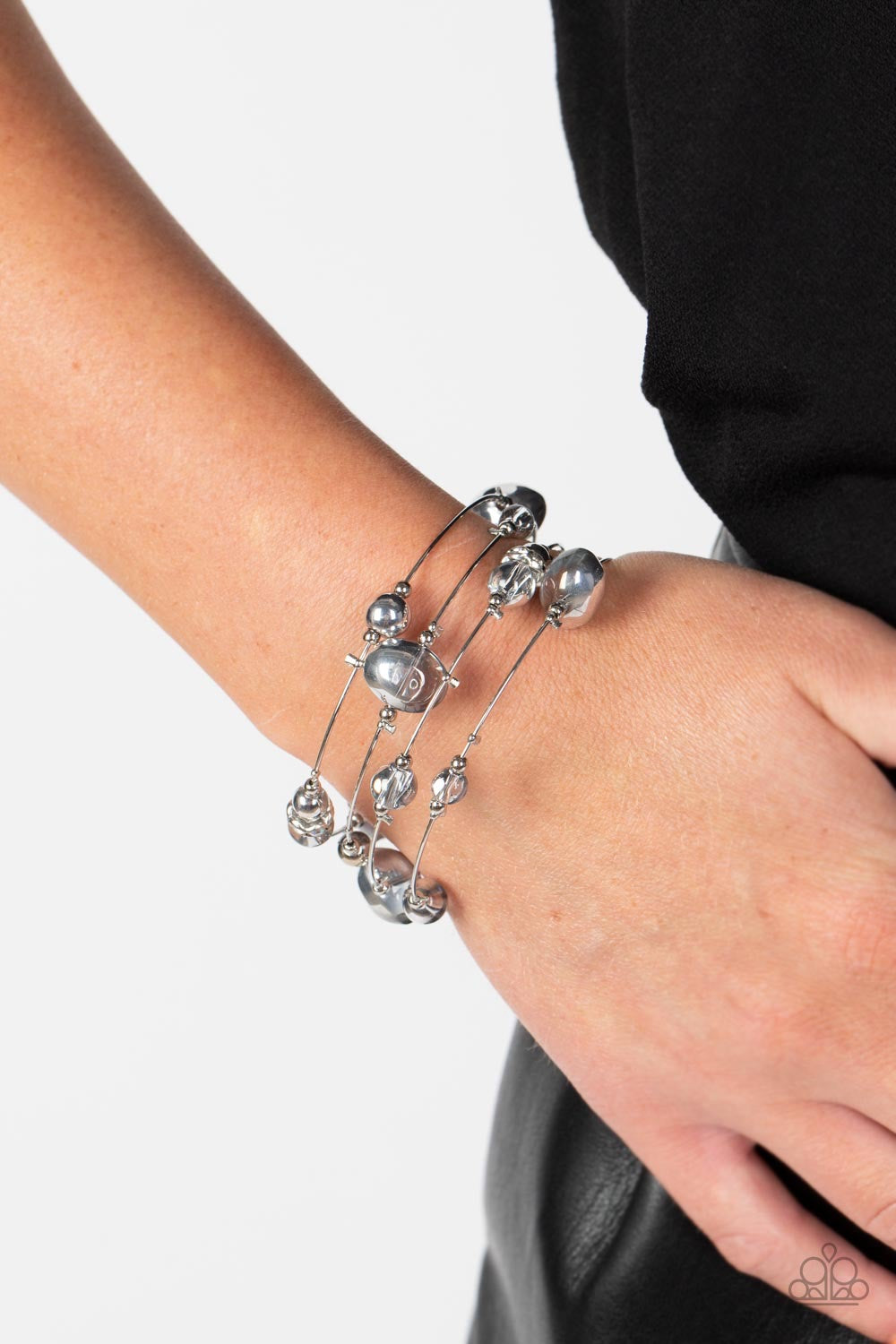 Paparazzi Optical Auras - Silver Bracelet-paparazzi jewelry images