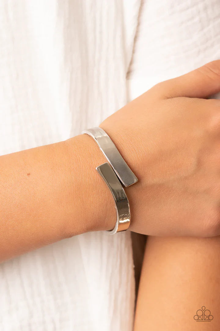 Paparazzi Dare To Flare - Silver Bracelet Paparazzi Jewelry Images