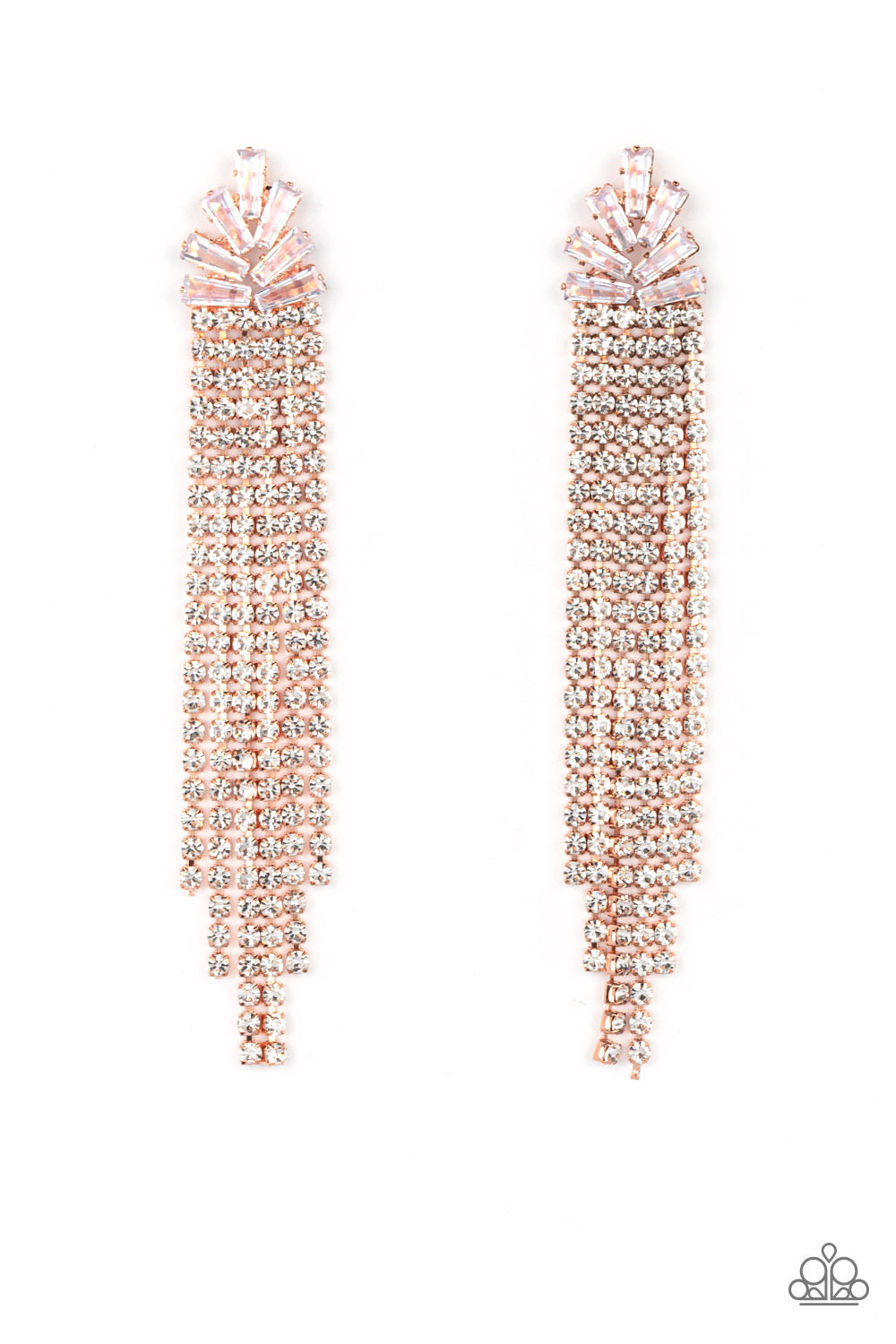 Overnight Sensation Earrings - Copper - White | Paparazzi Accessories