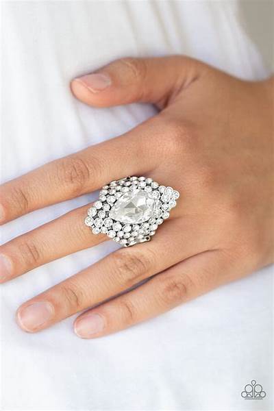 Hollywood Heiress - White Ring | Paparazzi Accessories