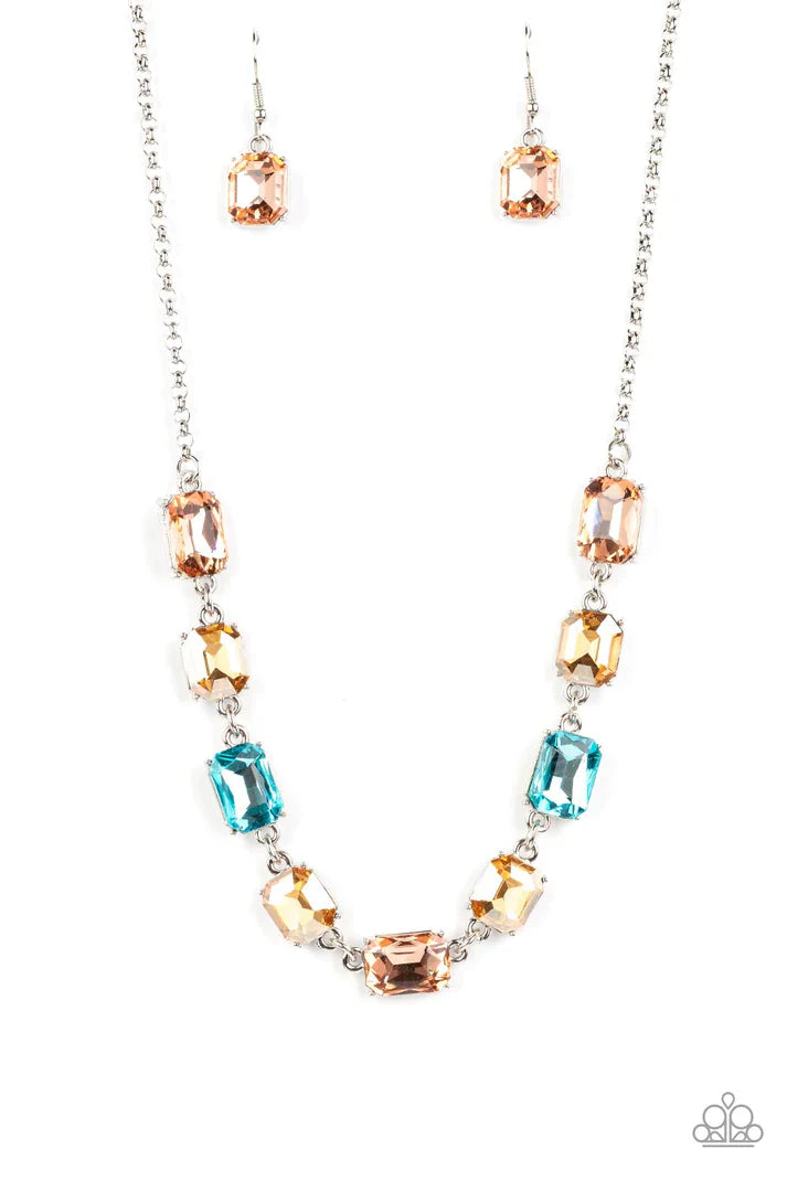Emerald Envy - Multi Necklace - Blue Life of the Party | Paparazzi Accessories