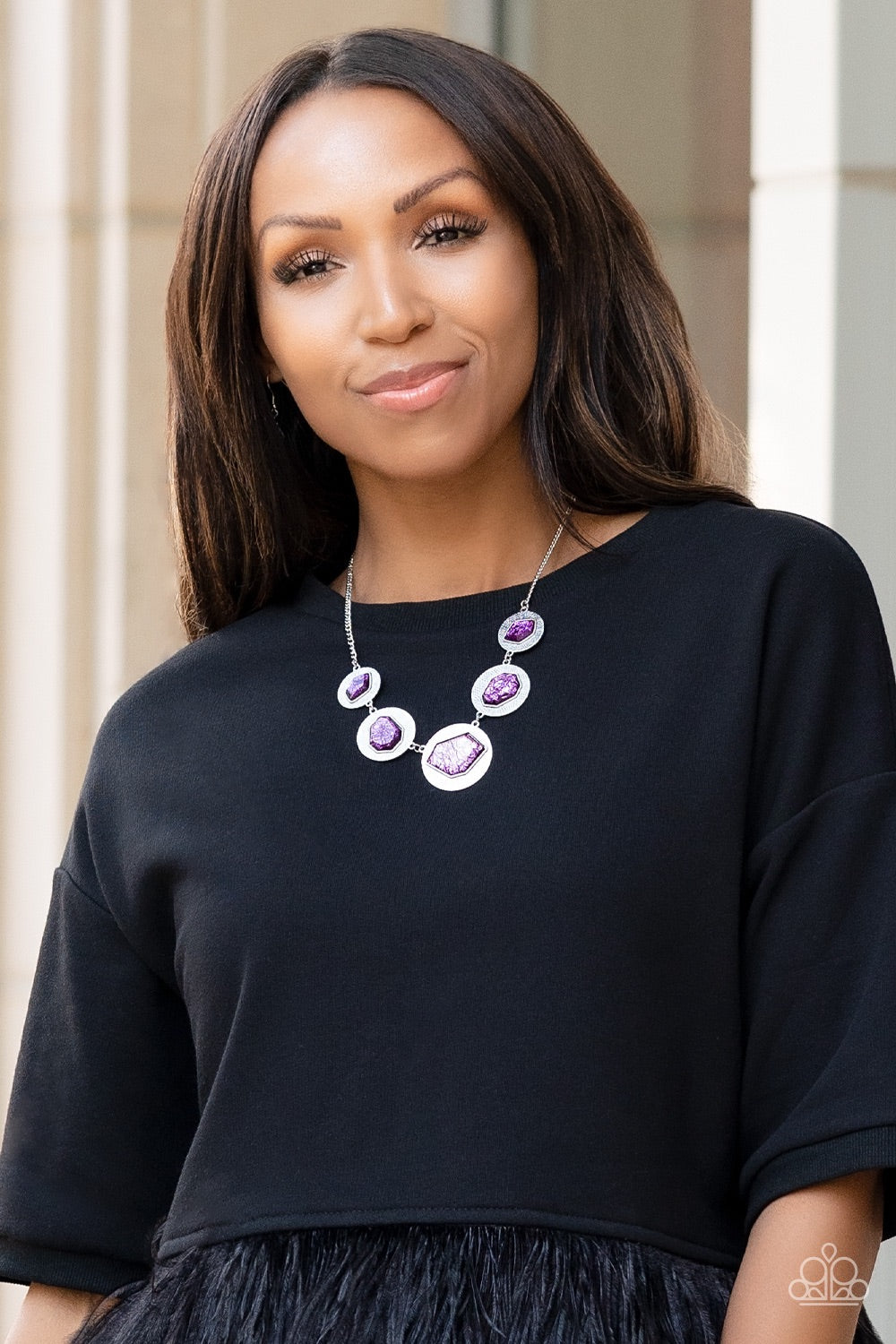 Paparazzi Raw Charisma - Purple Necklace - Pusher P