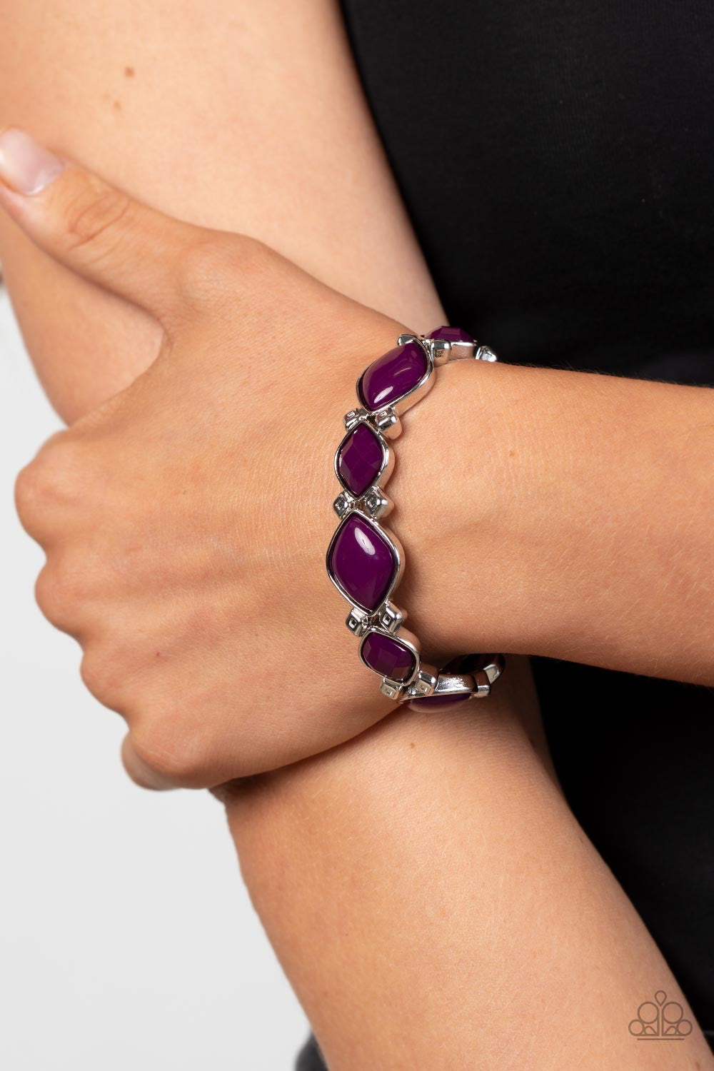 Boldly BEAD-azzled - Purple Bracelet - Silver | Paparazzi Accessories