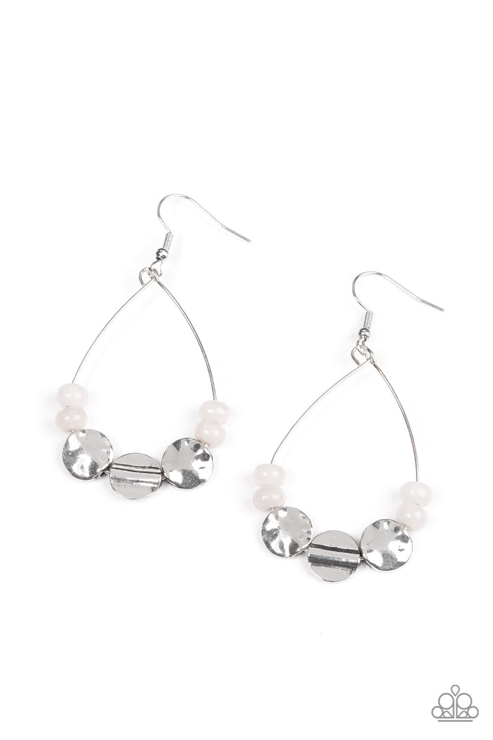 Tigris Treasure - White Earrings | Paparazzi Accessories