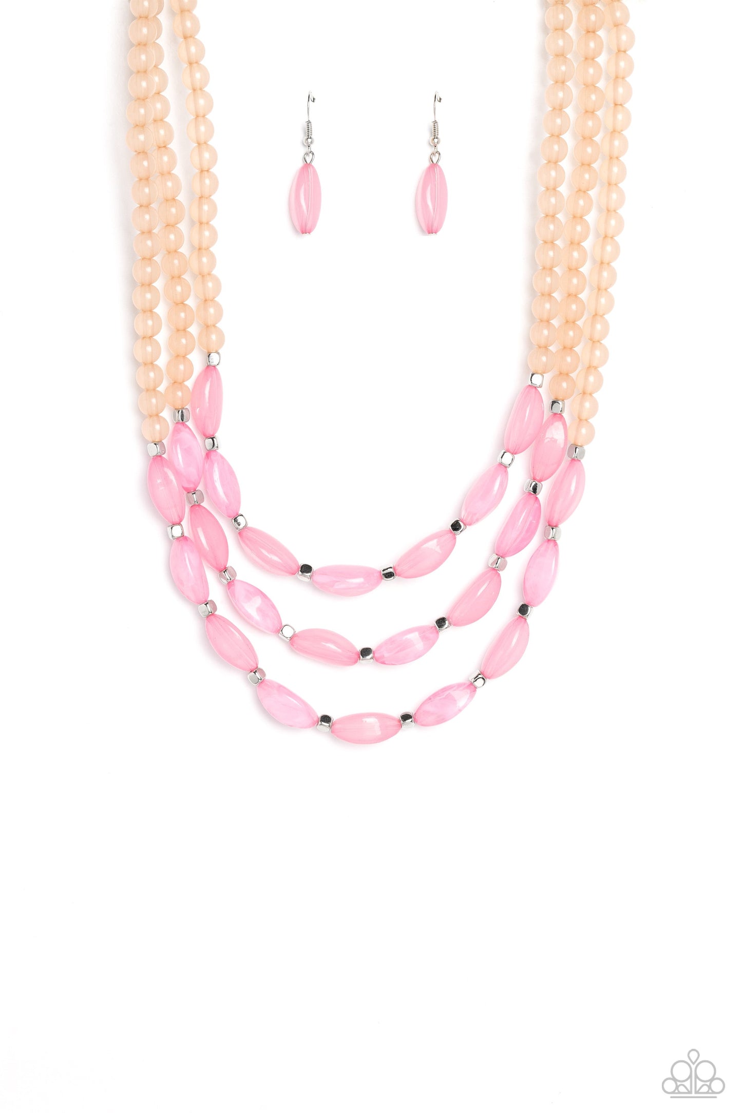 2 piece set: I BEAD You Now - Pink Necklace & BEAD Drill - Pink Bracelet | Paparazzi Accessories