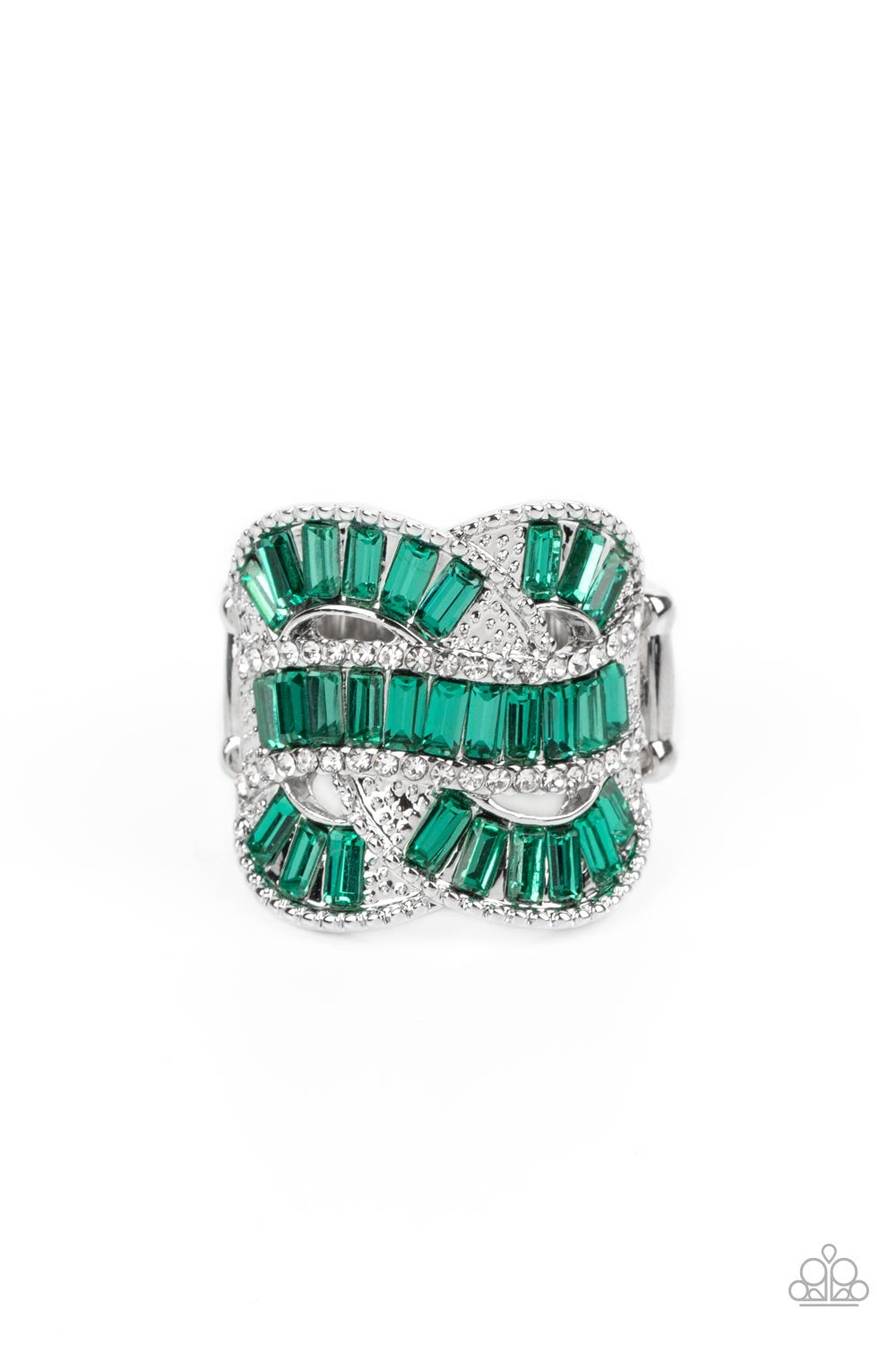 Paparazzi Six-Figure Flex - Green Ring-Paparazzi Jewelry Images