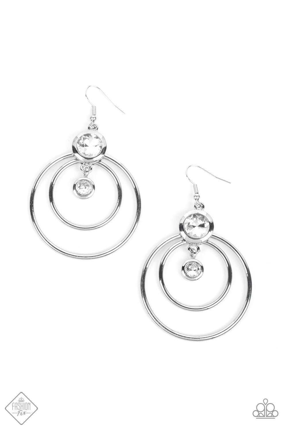 Paparazzi Dapperly Deluxe - White Earrings- November 2022 - Fashion Fix-Paparazzi Jewelry Images