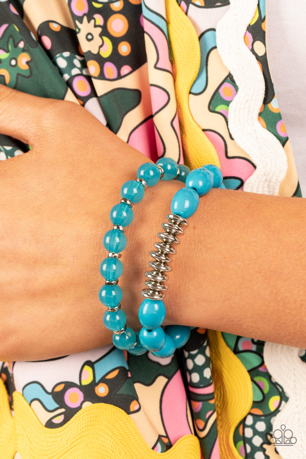 La Vida Vacation - Blue bracelet - Silver | Paparazzi Accessories