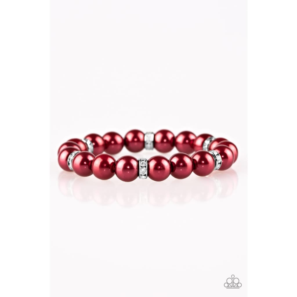 Paparazzi Exquisitely Elite - Red Rhinestone Bracelet