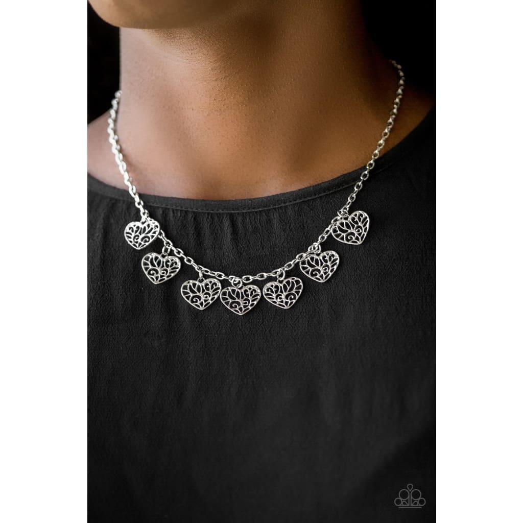 Paparazzi Less Is AMOUR - Silver Heart Necklace