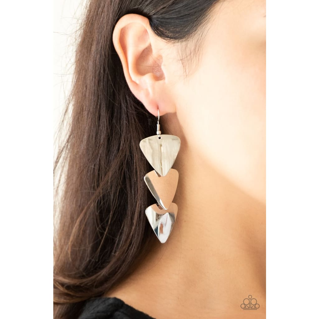 Paparazzi Terra Trek - Silver Earrings