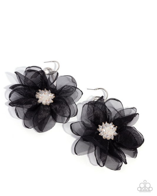 Cosmopolitan Chiffon - Black Earrings
