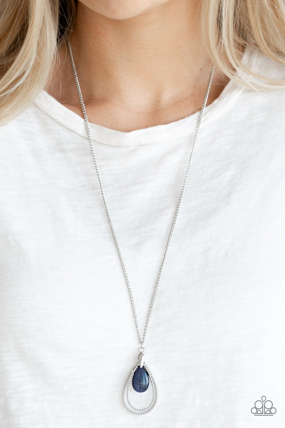 Paparazzi Teardrop Tranquility - Blue Necklace - Pusher P