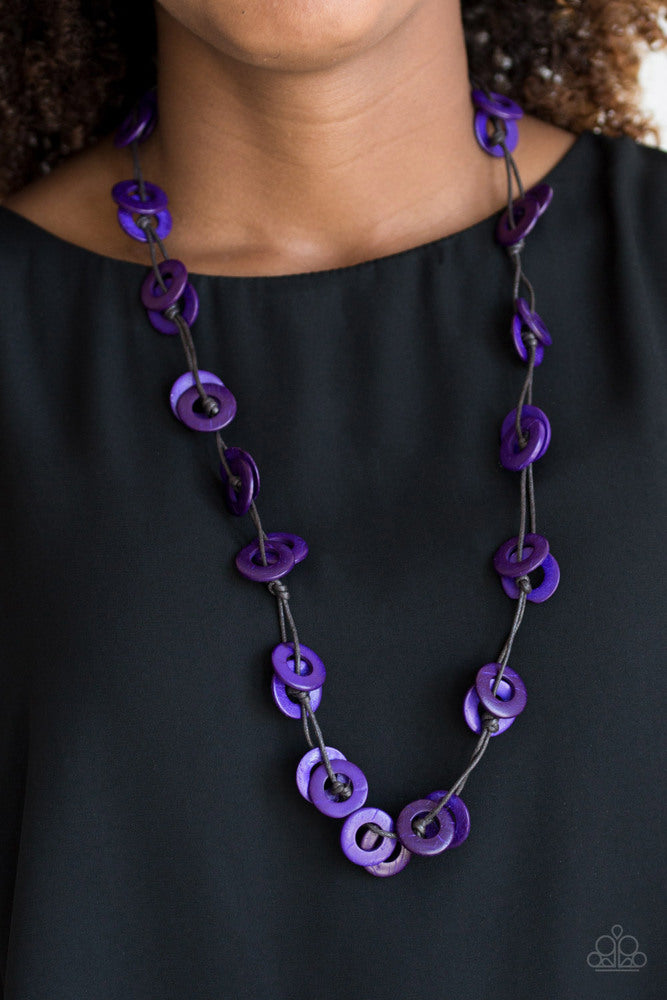 Waikiki Winds Necklace - Purple | Paparazzi Accessories image 3