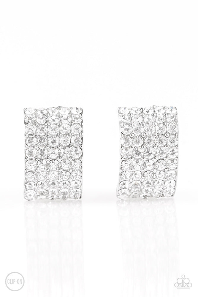 Hollywood Hotshot - White Clip-On | Paparazzi Accessories