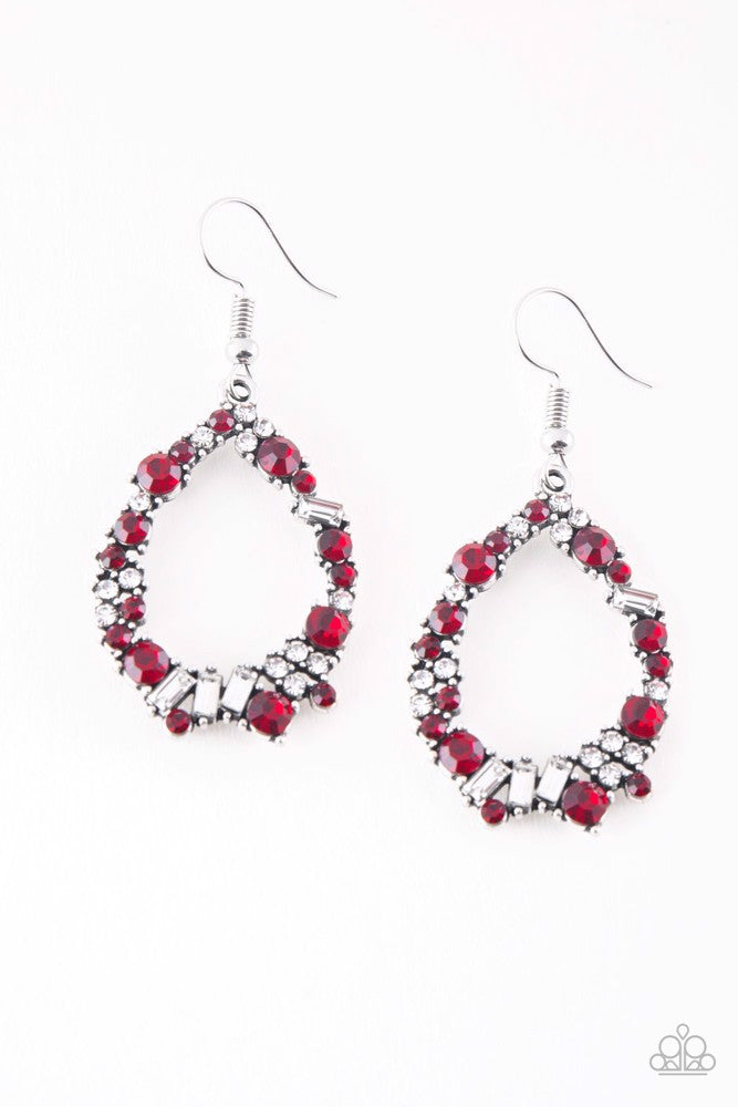 Crushing Couture Earrings - Red | Paparazzi Accessories image 2