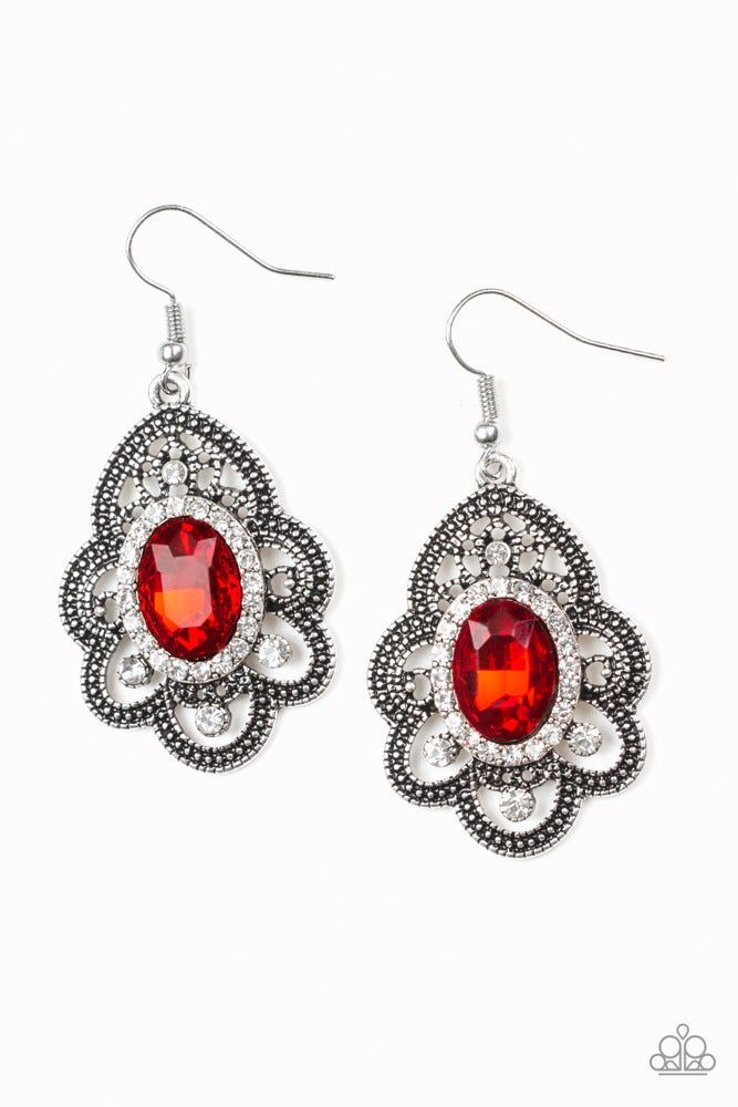 Reign Supreme Earrings - Red | Paparazzi Accessories image 2