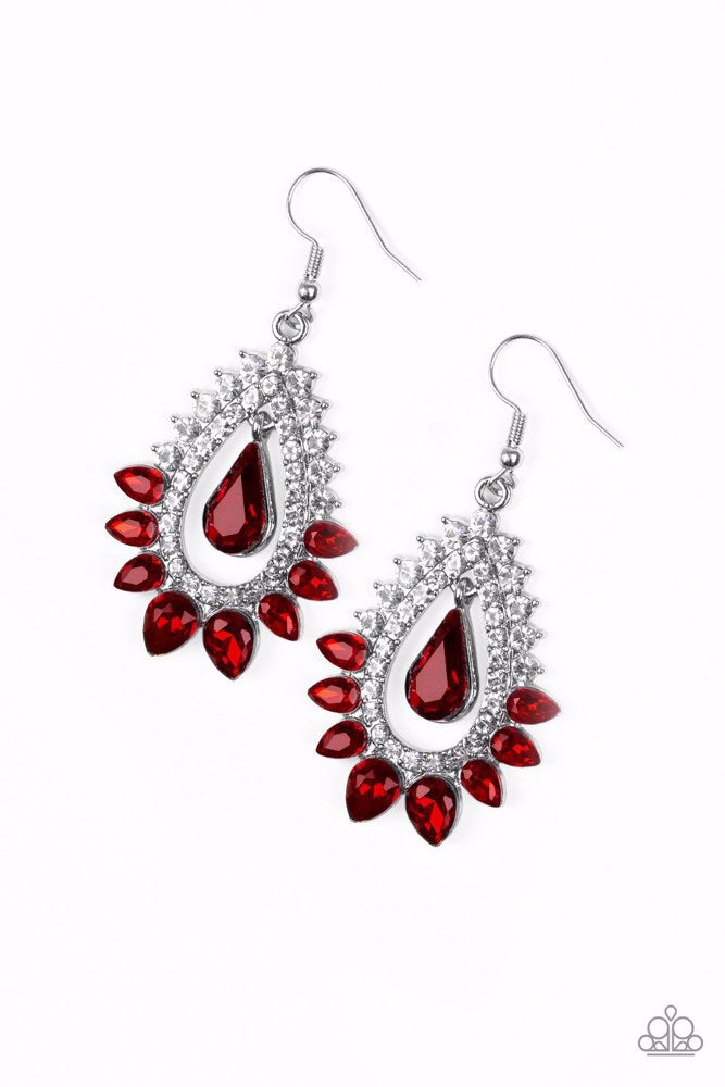 Boss Brilliance Earrings - Red | Paparazzi Accessories image 2
