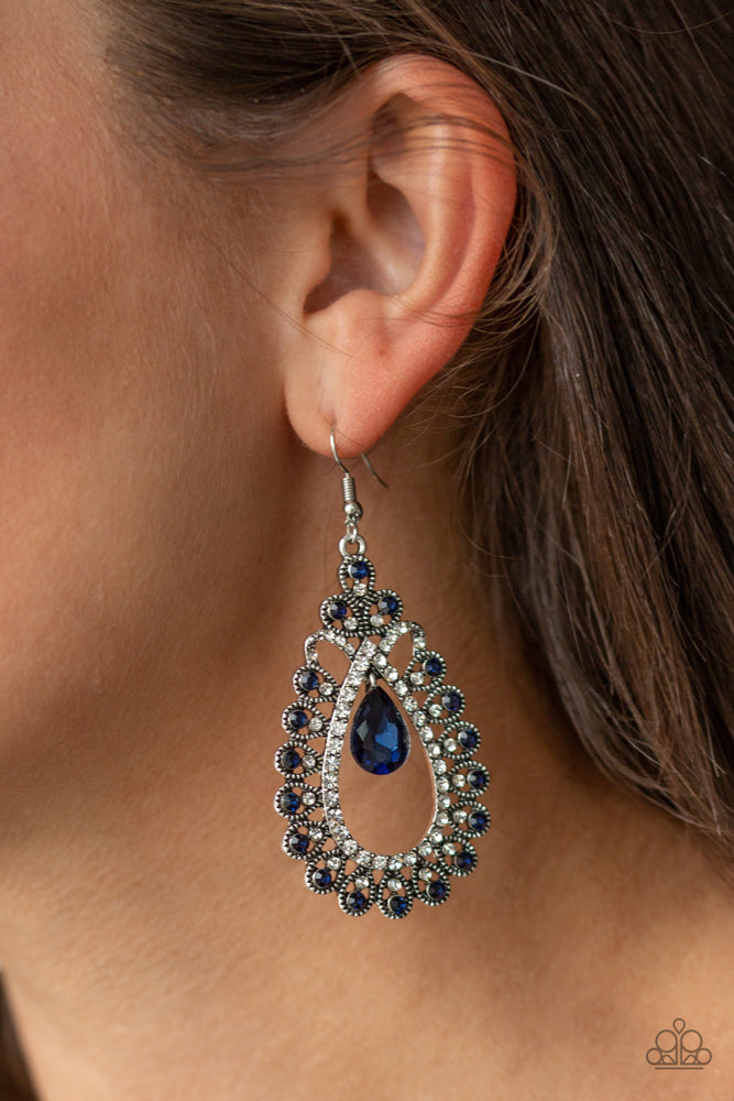 All About Business Earrings - Blue | Paparazzi Accessories