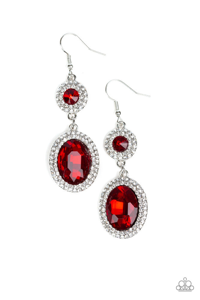 Let It BEDAZZLE Earrings - Red | Paparazzi Accessories image 2