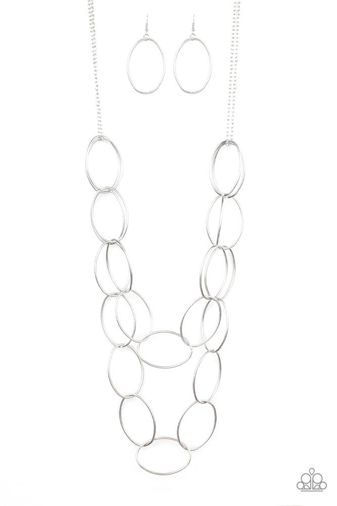 Move On OVAL! Necklace - Silver | Paparazzi Accessories image 2