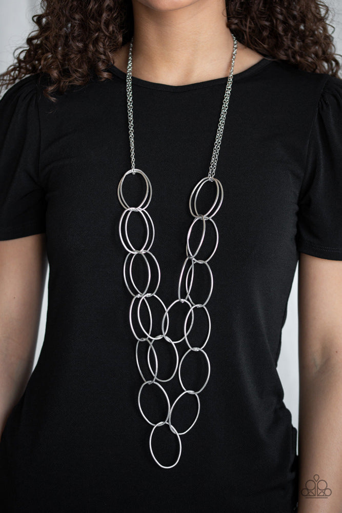 Move On OVAL! Necklace - Silver | Paparazzi Accessories image 3