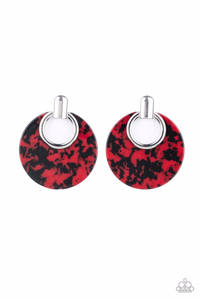 Metro Zoo Earrings - Red | Paparazzi Accessories image 2