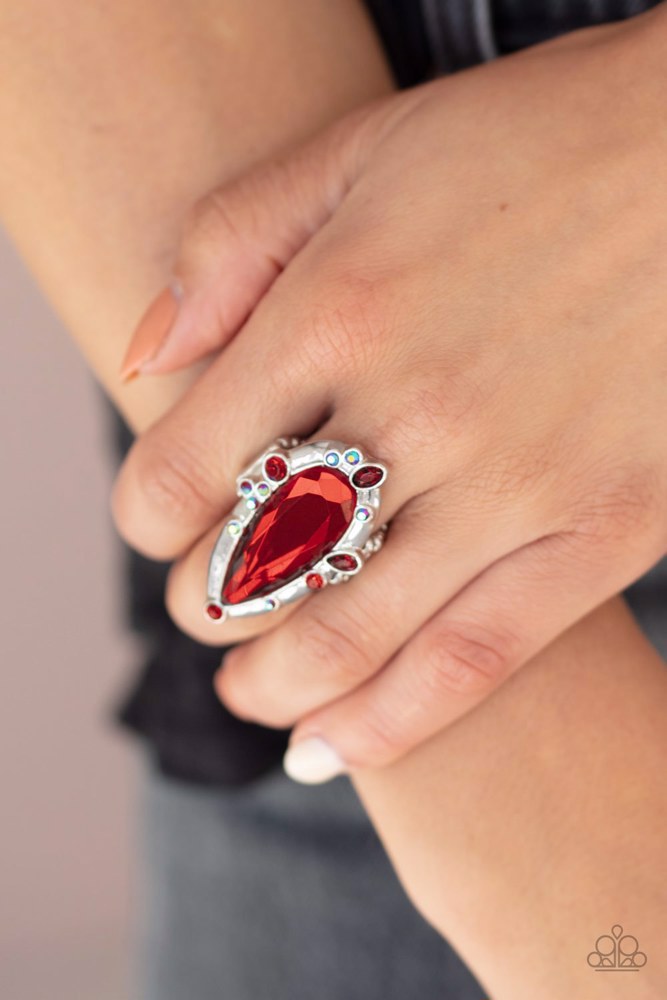 Sparkle Smitten Ring - Red | Paparazzi Accessories