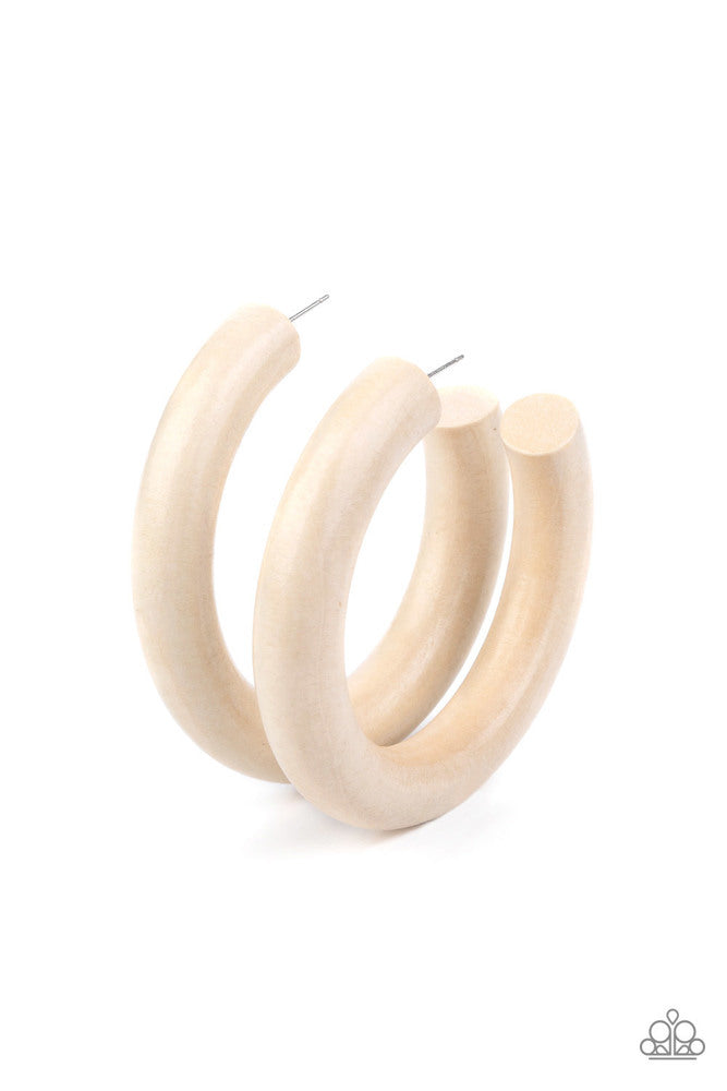 I WOOD Walk 500 Miles Earrings - White image 2