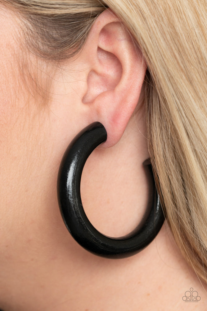 I WOOD Walk 500 Miles Earrings - Black